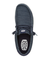 The Hey Dude Shoes Mens Wally Stretch Sox Shoes in Navy