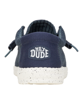 The Hey Dude Shoes Mens Wally Stretch Sox Shoes in Navy