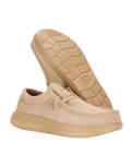 The Hey Dude Shoes Mens Wally Comf Suede Shoes in Tan