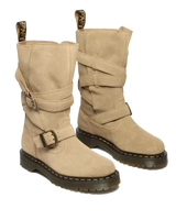 Anistone Two Strap Suede Biker Boots in Savannah Tan