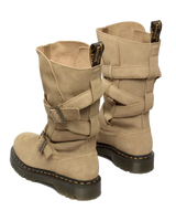 Anistone Two Strap Suede Biker Boots in Savannah Tan
