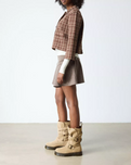Anistone Two Strap Suede Biker Boots in Savannah Tan