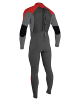 Boys Epic 3/2mm Back Zip Wetsuit in Graphite, Smoke, Red & Red