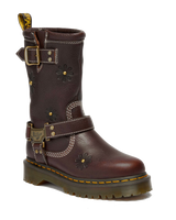 Anistone Hi Flower Rigger Boots in Dark Brown Grizzly