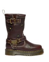 Anistone Hi Flower Rigger Boots in Dark Brown Grizzly