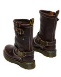 Anistone Hi Flower Rigger Boots in Dark Brown Grizzly