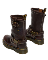 Anistone Hi Flower Rigger Boots in Dark Brown Grizzly