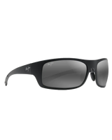 The Maui Jim Big Wave Polarised Wrap Sunglasses in Matte Black Neutral Grey