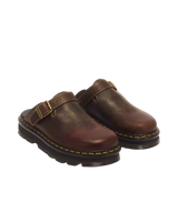 ZebZag Crazy Horse Leather Mules in Dark Brown
