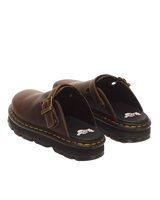 ZebZag Crazy Horse Leather Mules in Dark Brown