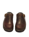 ZebZag Crazy Horse Leather Mules in Dark Brown