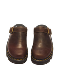 ZebZag Crazy Horse Leather Mules in Dark Brown