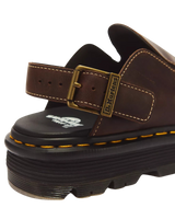 ZebZag Crazy Horse Leather Mules in Dark Brown
