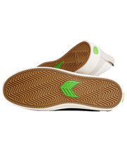 The Cariuma Mens Slip On Skate Pro Shoes in Off White & Black Logo