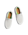 The Cariuma Mens Slip On Skate Pro Shoes in Off White & Black Logo