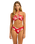 The Seafolly Womens Mayflower Twist Band Mini Hipster Bikini Bottoms in Cosmo Red