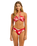 The Seafolly Womens Mayflower Twist Band Mini Hipster Bikini Bottoms in Cosmo Red