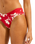 The Seafolly Womens Mayflower Twist Band Mini Hipster Bikini Bottoms in Cosmo Red
