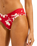 The Seafolly Womens Mayflower Twist Band Mini Hipster Bikini Bottoms in Cosmo Red