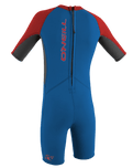 The O'Neill Boys Reactor-2 2mm Back Zip Shorty Wetsuit in Ocean, Graphite & Red