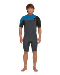 Hammer 2mm Chest Zip Shorty Wetsuit in Graphite, Black & Ocean
