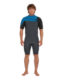 Hammer 2mm Chest Zip Shorty Wetsuit in Graphite, Black & Ocean