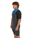 Hammer 2mm Chest Zip Shorty Wetsuit in Graphite, Black & Ocean
