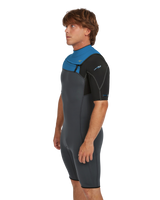 Hammer 2mm Chest Zip Shorty Wetsuit in Graphite, Black & Ocean