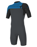 Hammer 2mm Chest Zip Shorty Wetsuit in Graphite, Black & Ocean