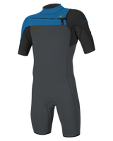 Hammer 2mm Chest Zip Shorty Wetsuit in Graphite, Black & Ocean