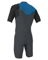 Hammer 2mm Chest Zip Shorty Wetsuit in Graphite, Black & Ocean