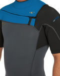 The O'Neill Hammer 2mm Chest Zip Shorty Wetsuit in Graphite, Black & Ocean | Available at Anns Cottage