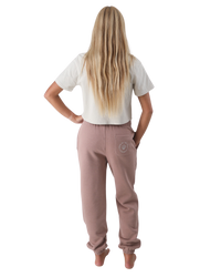 The Born by the Sea Womens Joggers in Hazy Pink