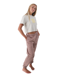 The Born by the Sea Womens Joggers in Hazy Pink