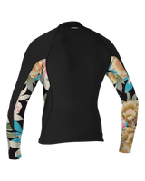 The O'Neill Womens Bahia 1/0.5mm Full Zip Jacket in Black, Mikah Floral & Black
