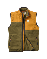 Offgrid Sherpa Fleece Gilet in Dark Olive