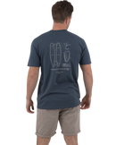 The Salt Water Seeker Mens Blue Print T-Shirt in Petrol Blue