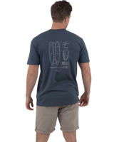 The Salt Water Seeker Mens Blue Print T-Shirt in Petrol Blue
