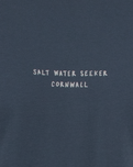 The Salt Water Seeker Mens Blue Print T-Shirt in Petrol Blue