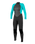 The O'Neill Womens Reactor-2 3/2mm Back Zip Wetsuit in Black & Light Aqua