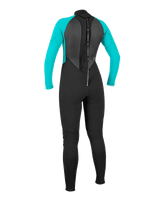 The O'Neill Womens Reactor-2 3/2mm Back Zip Wetsuit in Black & Light Aqua