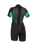 Reactor-2 2mm Back Zip Shorty Wetsuit in Black & Light Aqua