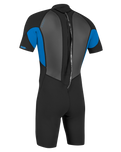 Boys Reactor-2 2mm Back Zip Shorty Wetsuit in Black & Ocean