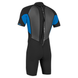 Boys Reactor-2 2mm Back Zip Shorty Wetsuit in Black & Ocean