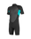 Girls Reactor-2 2mm Back Zip Shorty Wetsuit in Black & Light Aqua