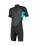 Girls Reactor-2 2mm Back Zip Shorty Wetsuit in Black & Light Aqua
