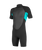 Girls Reactor-2 2mm Back Zip Shorty Wetsuit in Black & Light Aqua