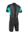 Girls Reactor-2 2mm Back Zip Shorty Wetsuit in Black & Light Aqua