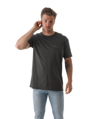 The Salt Water Seeker Mens Map 3.0 T-Shirt in Faded Black