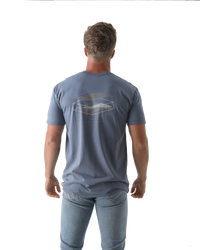 The Salt Water Seeker Mens Map 3.0 T-Shirt in Faded Blue